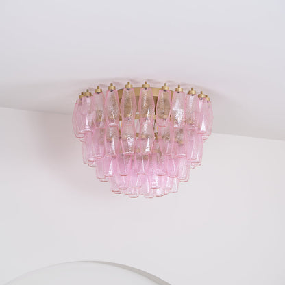 Murano Pink Ceiling Light | Handcrafted Vintage Glass | 65cm Diameter