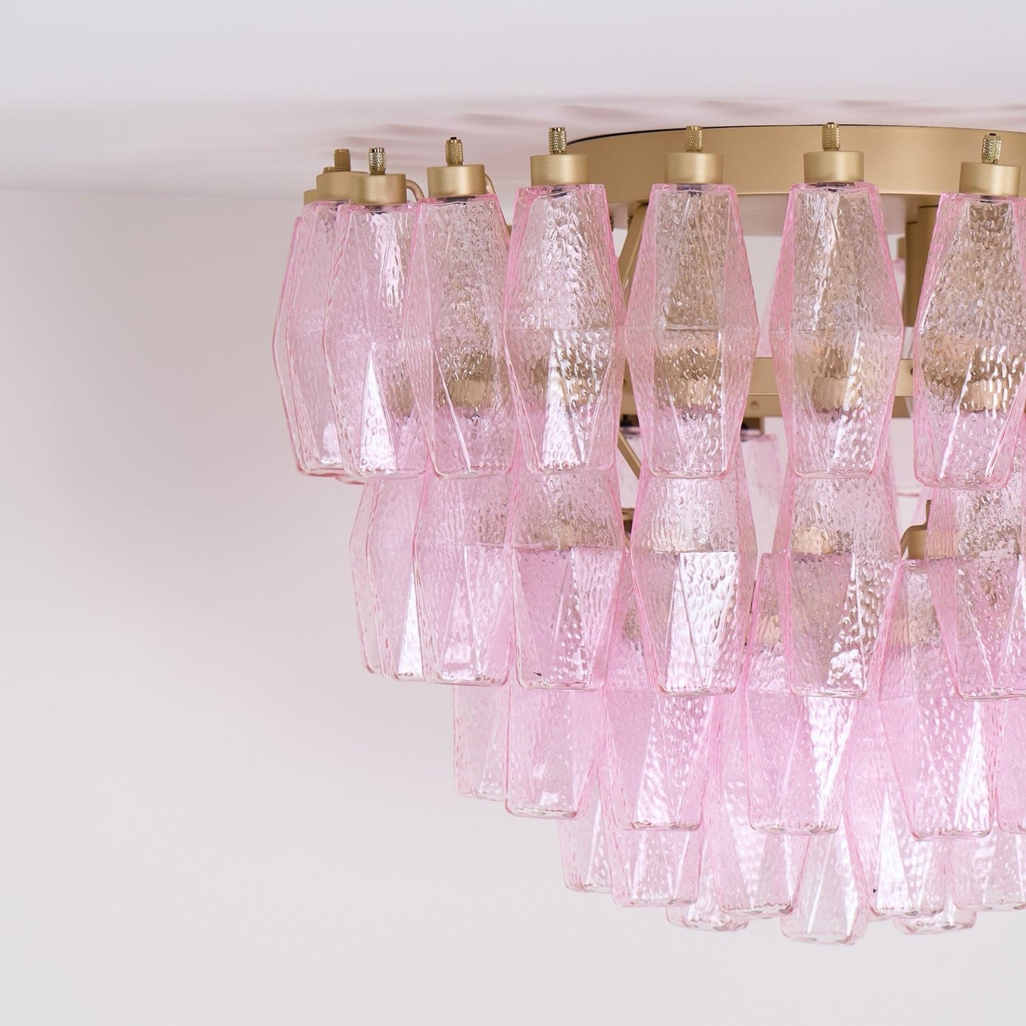 Murano Pink Ceiling Light | Handcrafted Vintage Glass | 65cm Diameter