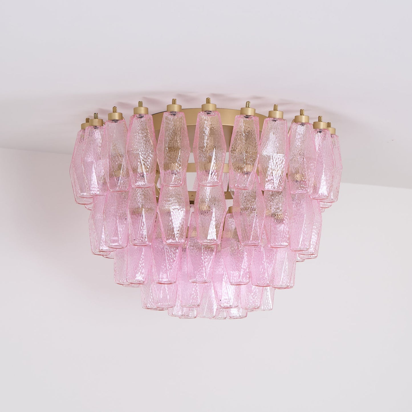 Murano Pink Ceiling Light | Handcrafted Vintage Glass | 65cm Diameter