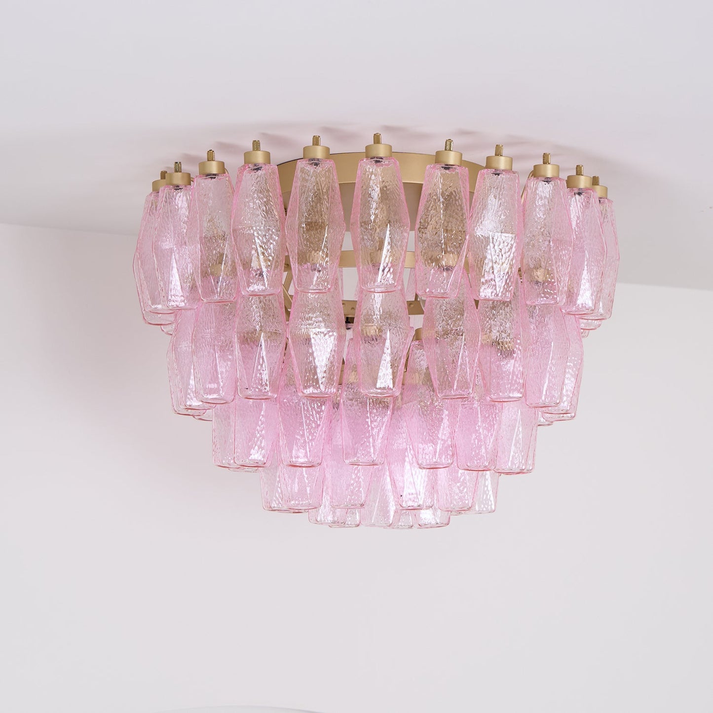 Murano Pink Ceiling Light | Handcrafted Vintage Glass | 65cm Diameter