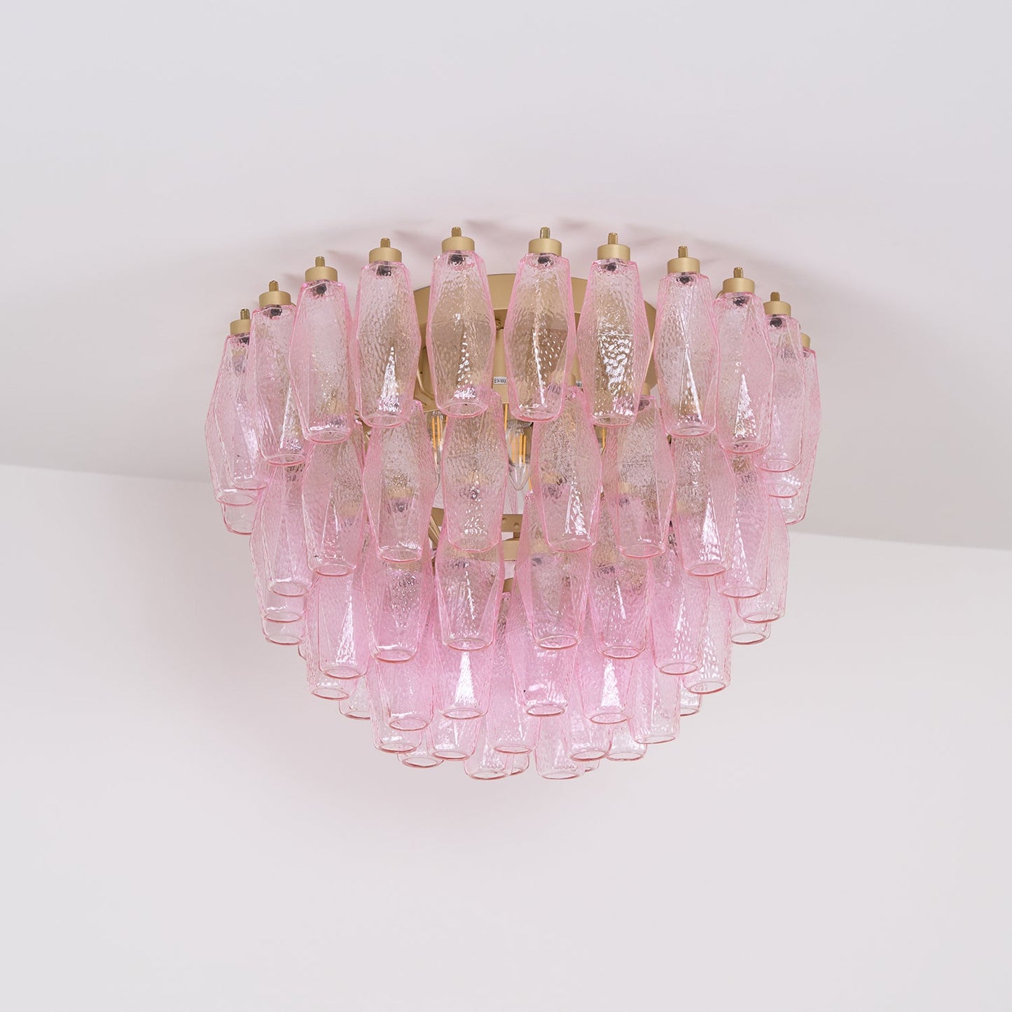 Murano Pink Ceiling Light | Handcrafted Vintage Glass | 65cm Diameter