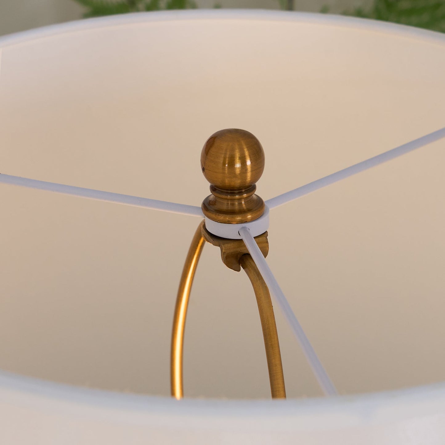Polka Dot Table Lamp | White Ceramic with Brass Accents | 68cm Height