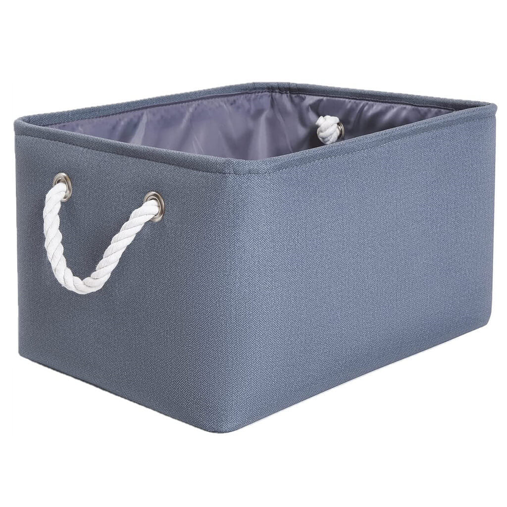 Dark Grey Storage Basket | Washable Canvas with Rope Handles | Multiple Sizes Available
