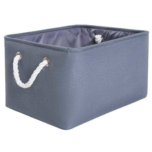 Dark Grey Storage Basket | Washable Canvas with Rope Handles | Multiple Sizes Available