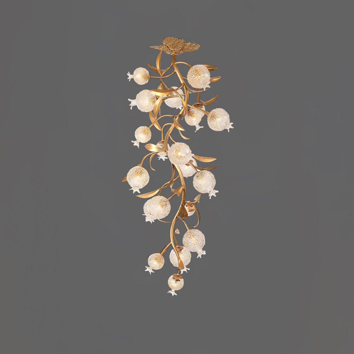 Pomegranate Brass Ceiling Lamp | Clear Glass Shade | 50cm Diameter