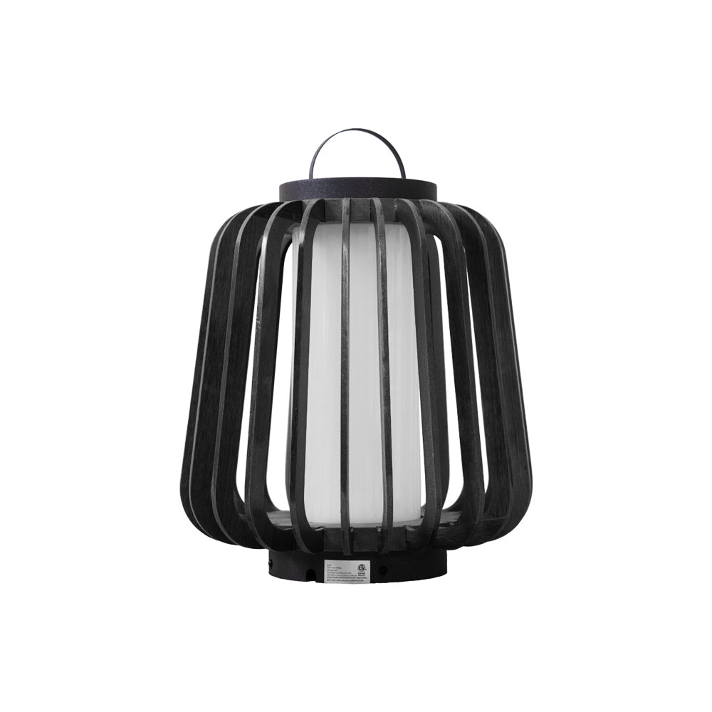 Portable Rechargeable Lantern | Waterproof Metal & Teak Wood | Black