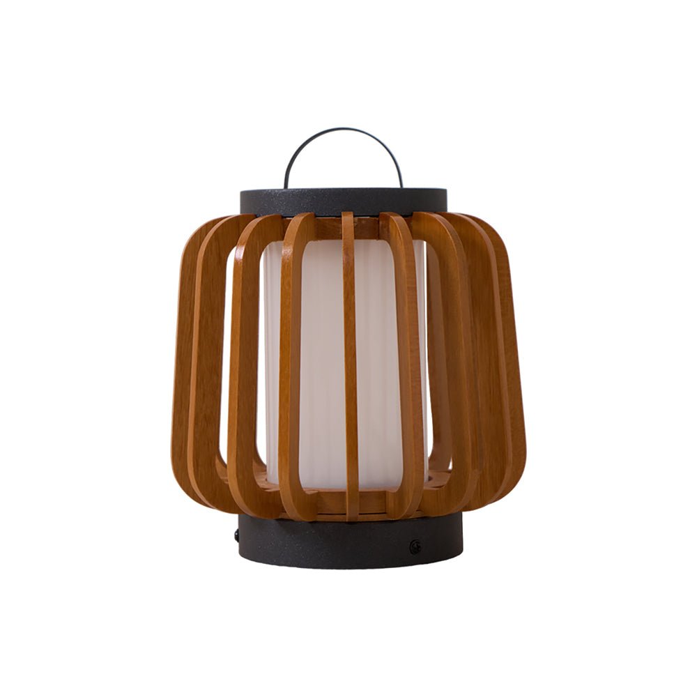 Portable Rechargeable Lantern | Waterproof Metal & Teak Wood | Black