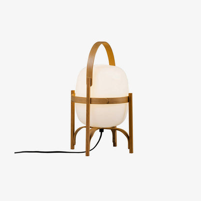 Portable Glass Table Lamp | Wood & Glass | Ash or Walnut Finish