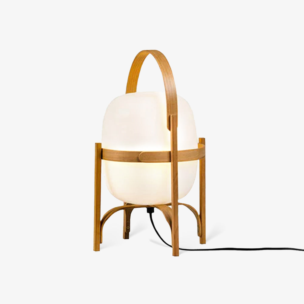 Portable Glass Table Lamp | Wood & Glass | Ash or Walnut Finish
