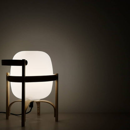Portable Glass Table Lamp | Wood & Glass | Ash or Walnut Finish