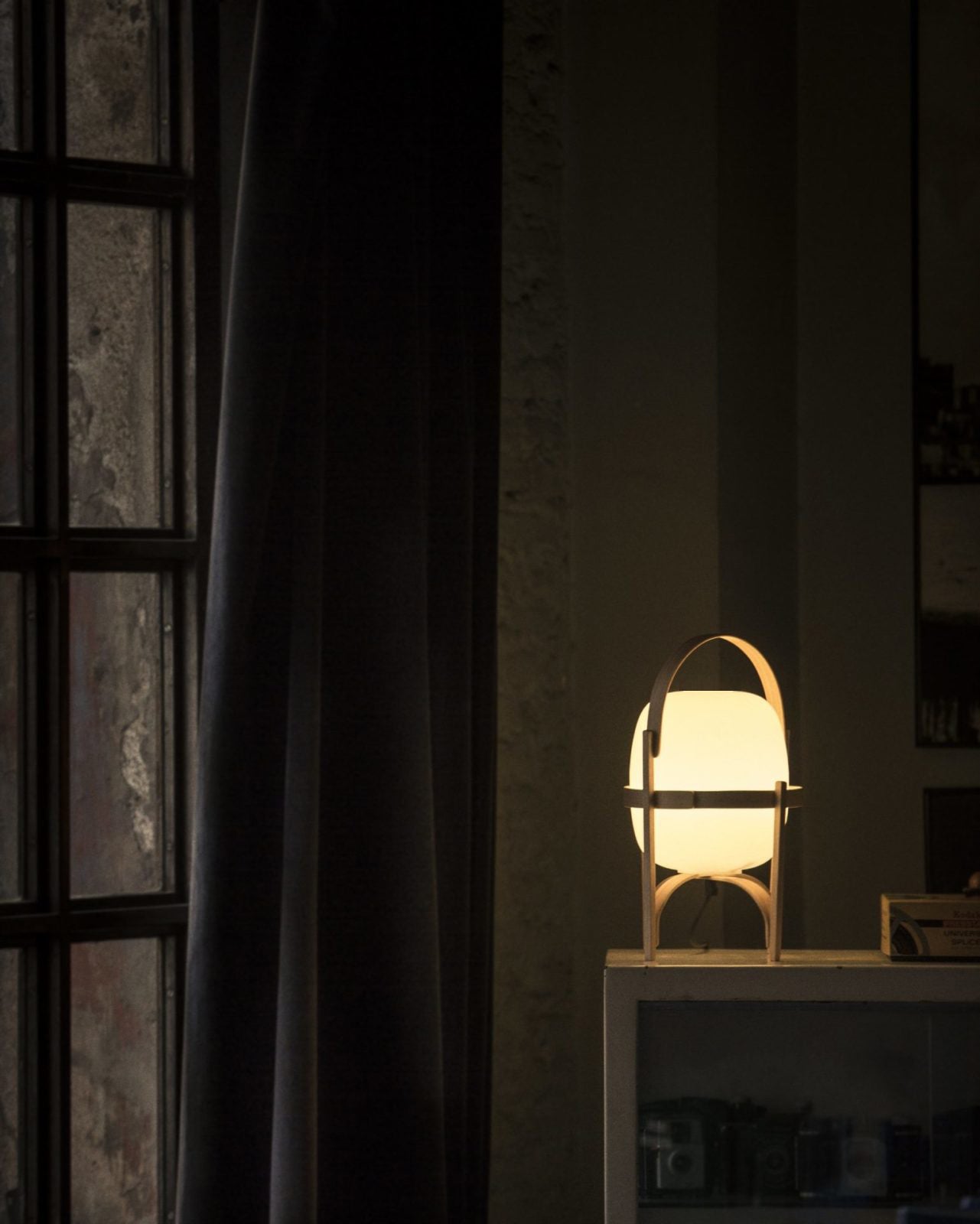 Portable Glass Table Lamp | Wood & Glass | Ash or Walnut Finish