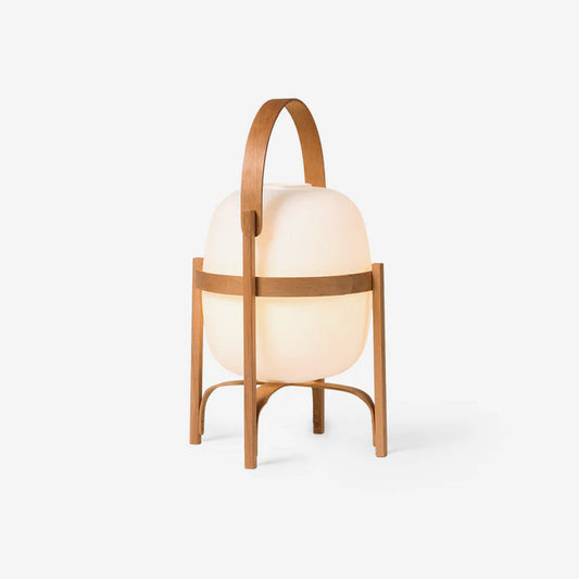 Portable Glass Table Lamp | Wood & Glass | Ash or Walnut Finish