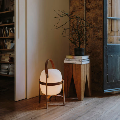 Portable Glass Table Lamp | Wood & Glass | Ash or Walnut Finish