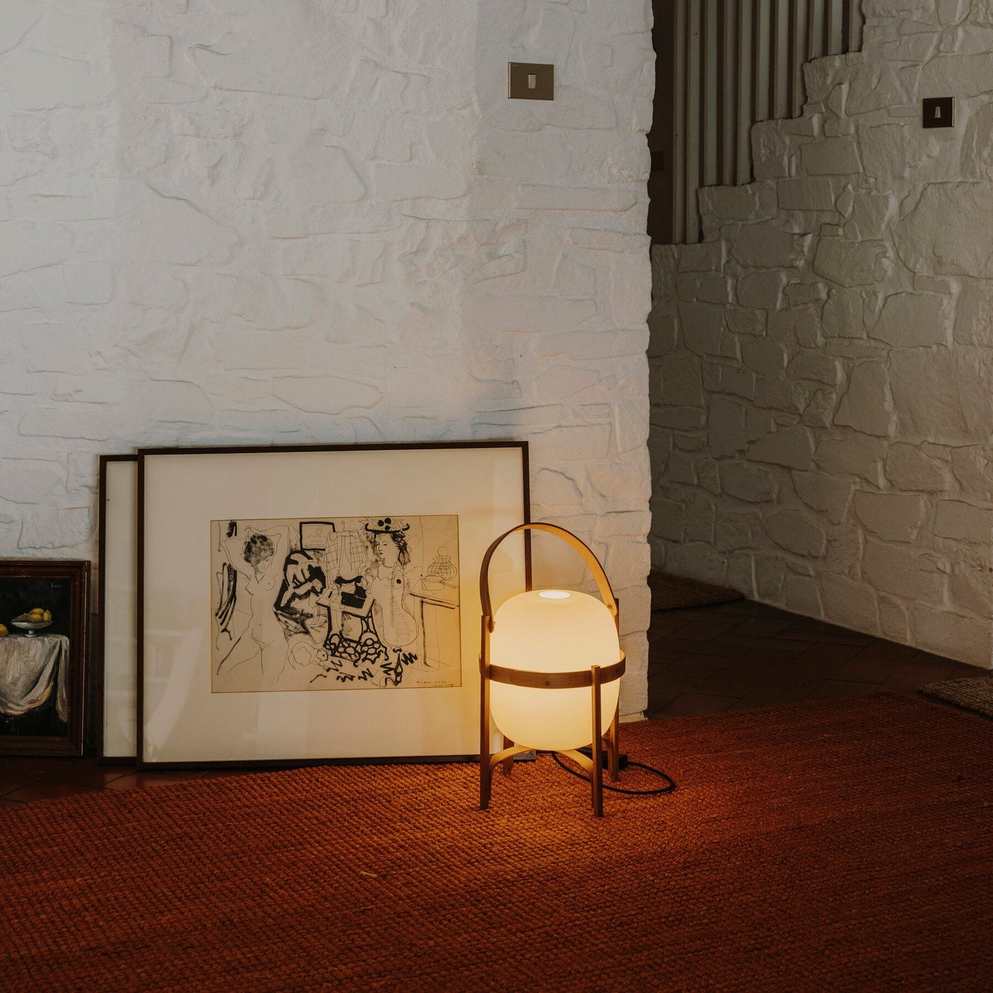 Portable Glass Table Lamp | Wood & Glass | Ash or Walnut Finish