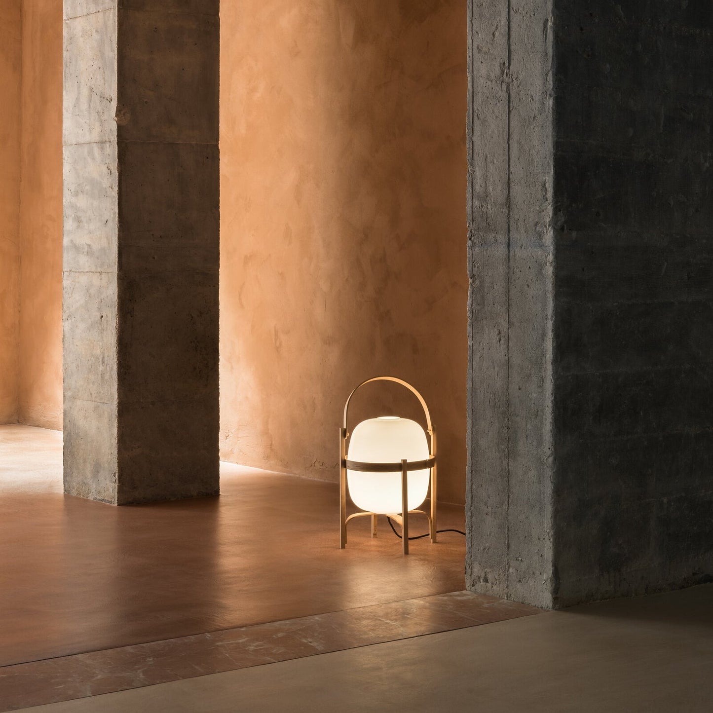 Portable Glass Table Lamp | Wood & Glass | Ash or Walnut Finish