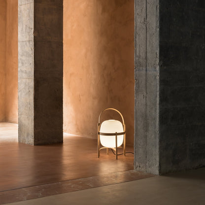 Portable Glass Table Lamp | Wood & Glass | Ash or Walnut Finish