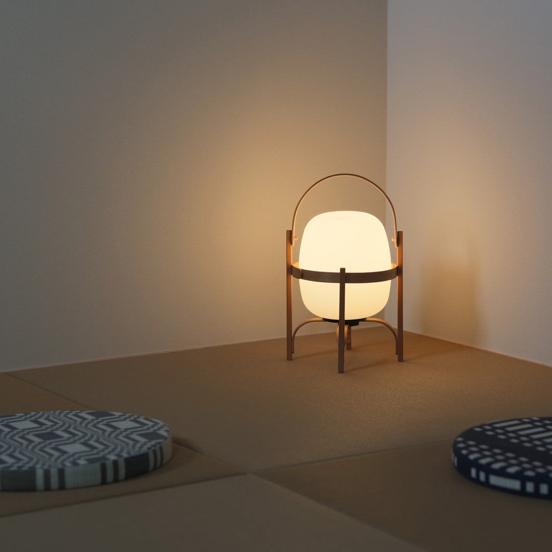 Portable Glass Table Lamp | Wood & Glass | Ash or Walnut Finish