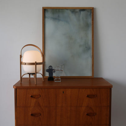 Portable Glass Table Lamp | Wood & Glass | Ash or Walnut Finish