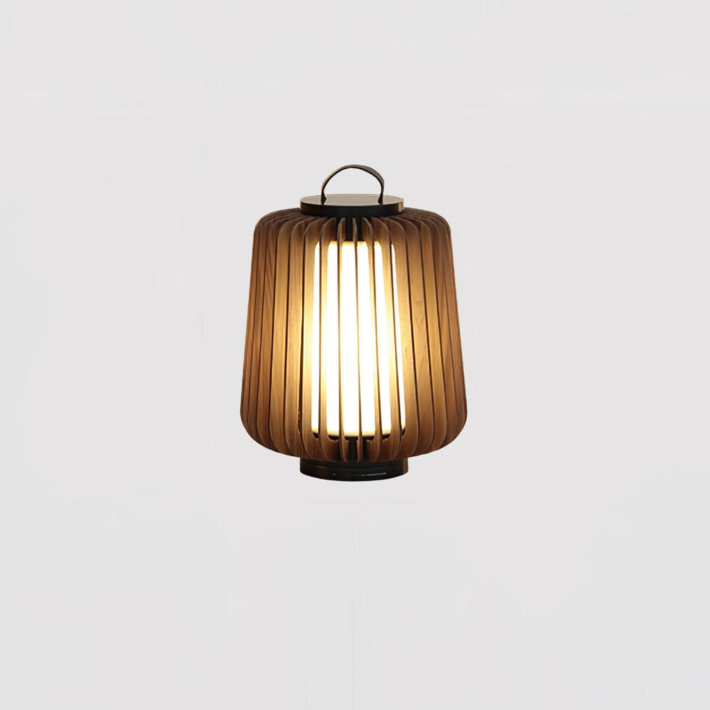 Portable Rechargeable Lantern | Waterproof Metal & Teak Wood | Black