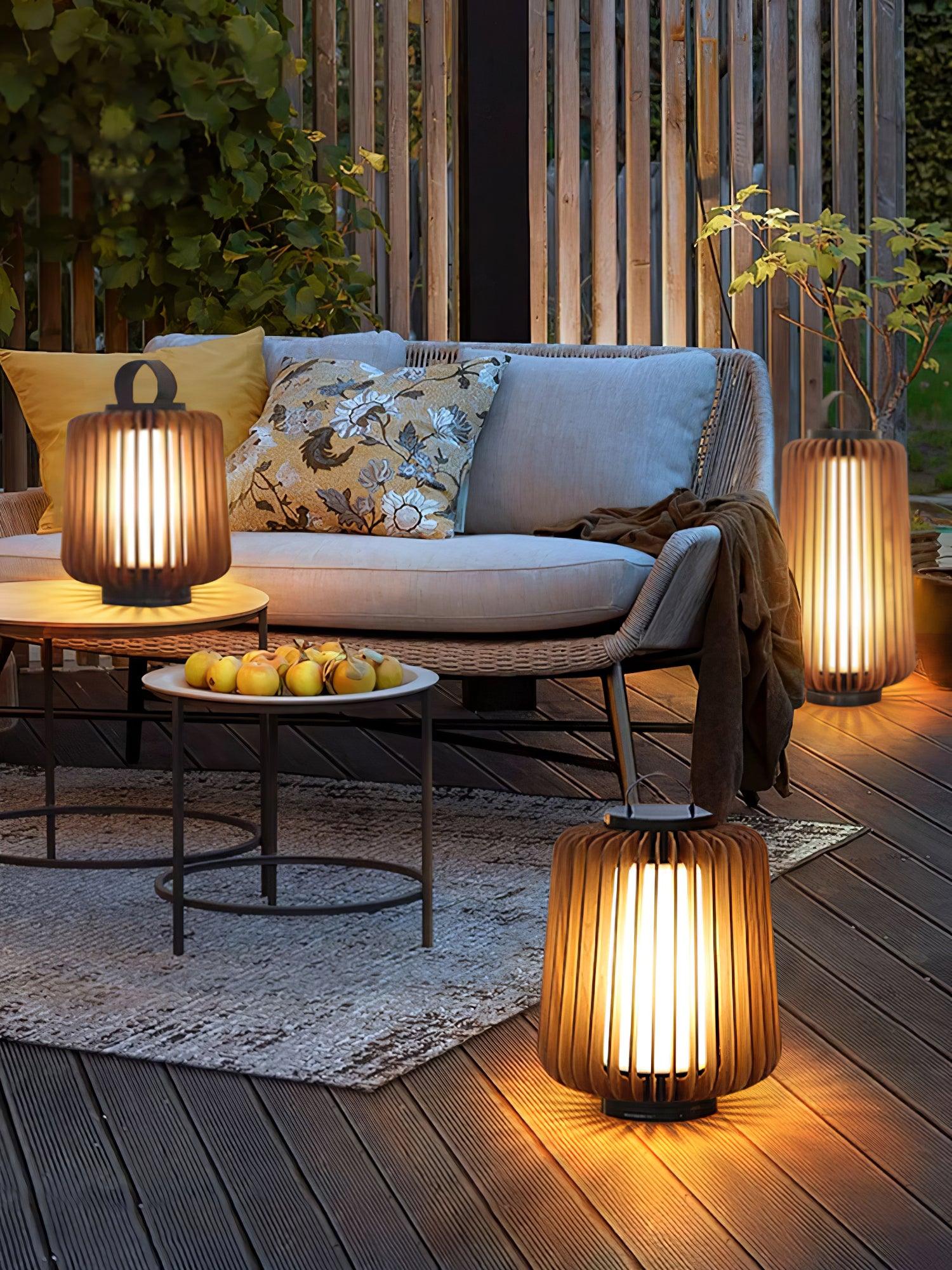 Outdoor Lantern | Waterproof Metal & Teak Wood | Integrated LED