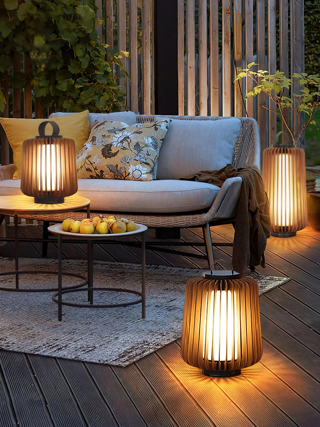 Portable Rechargeable Lantern | Waterproof Metal & Teak Wood | Black