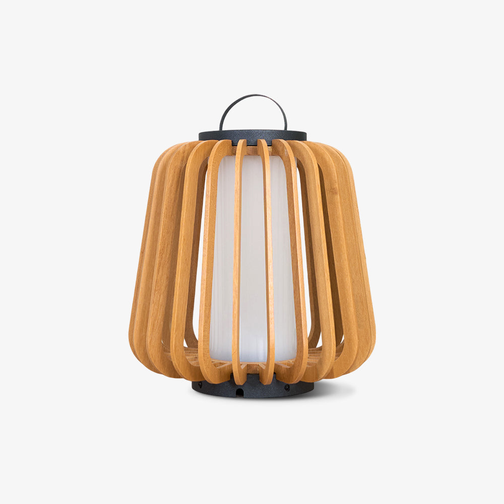 Portable Rechargeable Lantern | Waterproof Metal & Teak Wood | Black