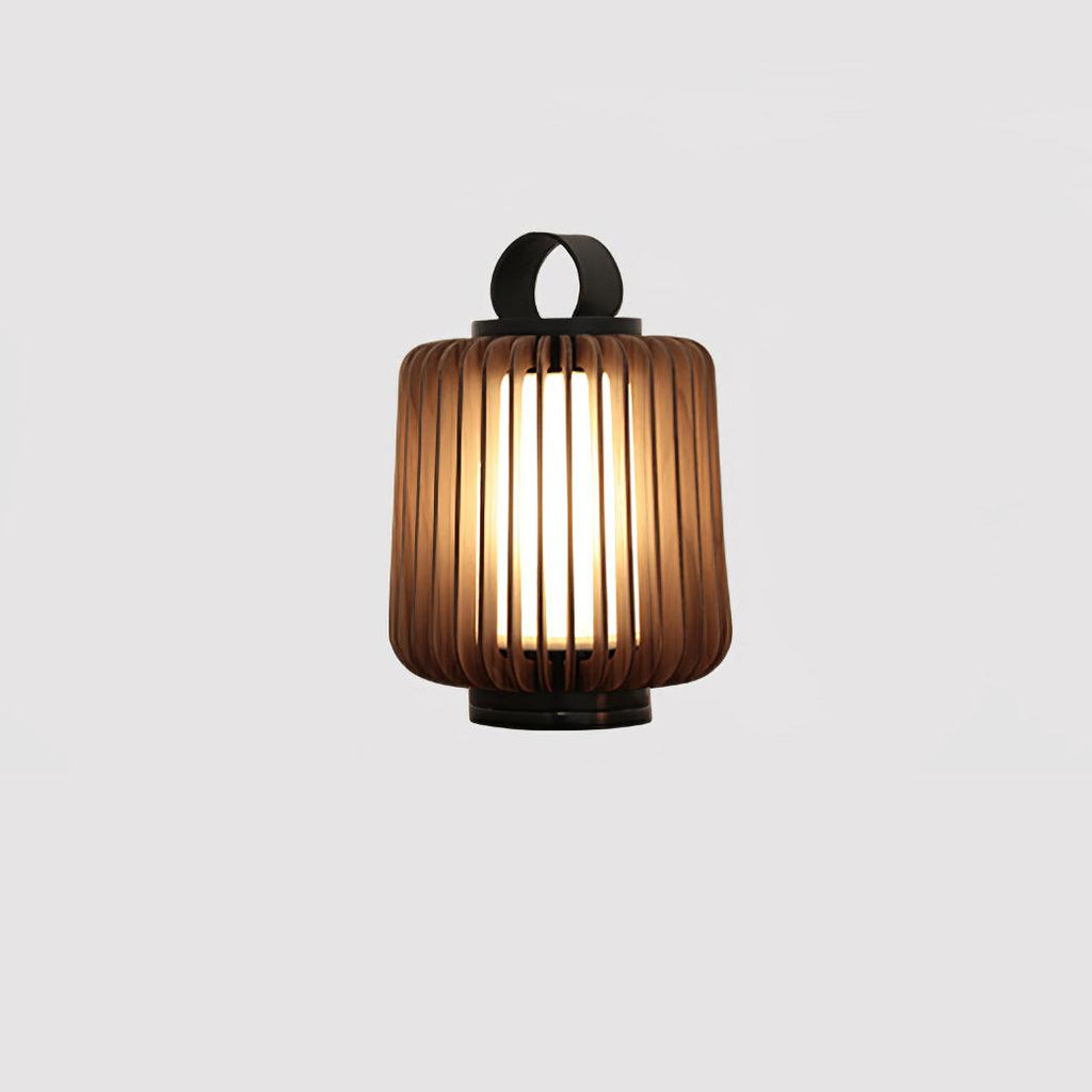 Portable Rechargeable Lantern | Waterproof Metal & Teak Wood | Black