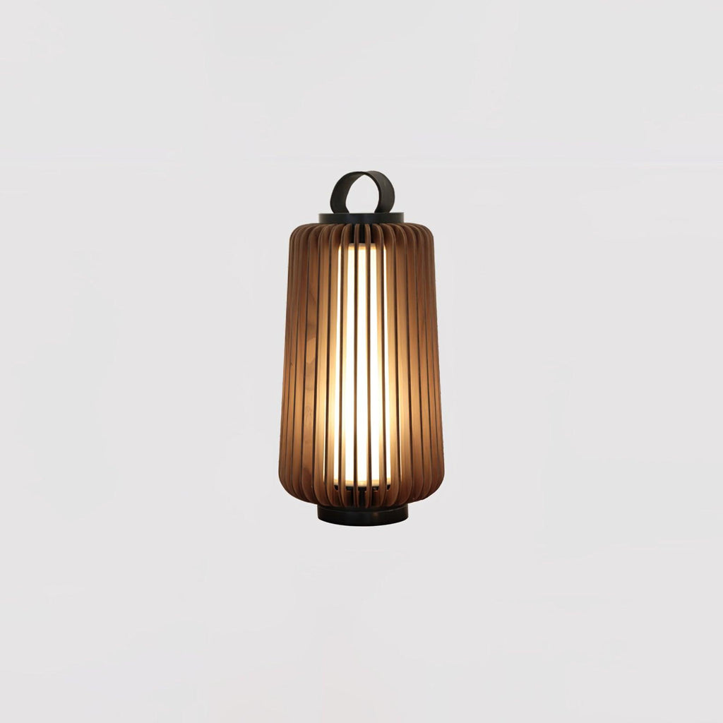 Portable Rechargeable Lantern | Waterproof Metal & Teak Wood | Black
