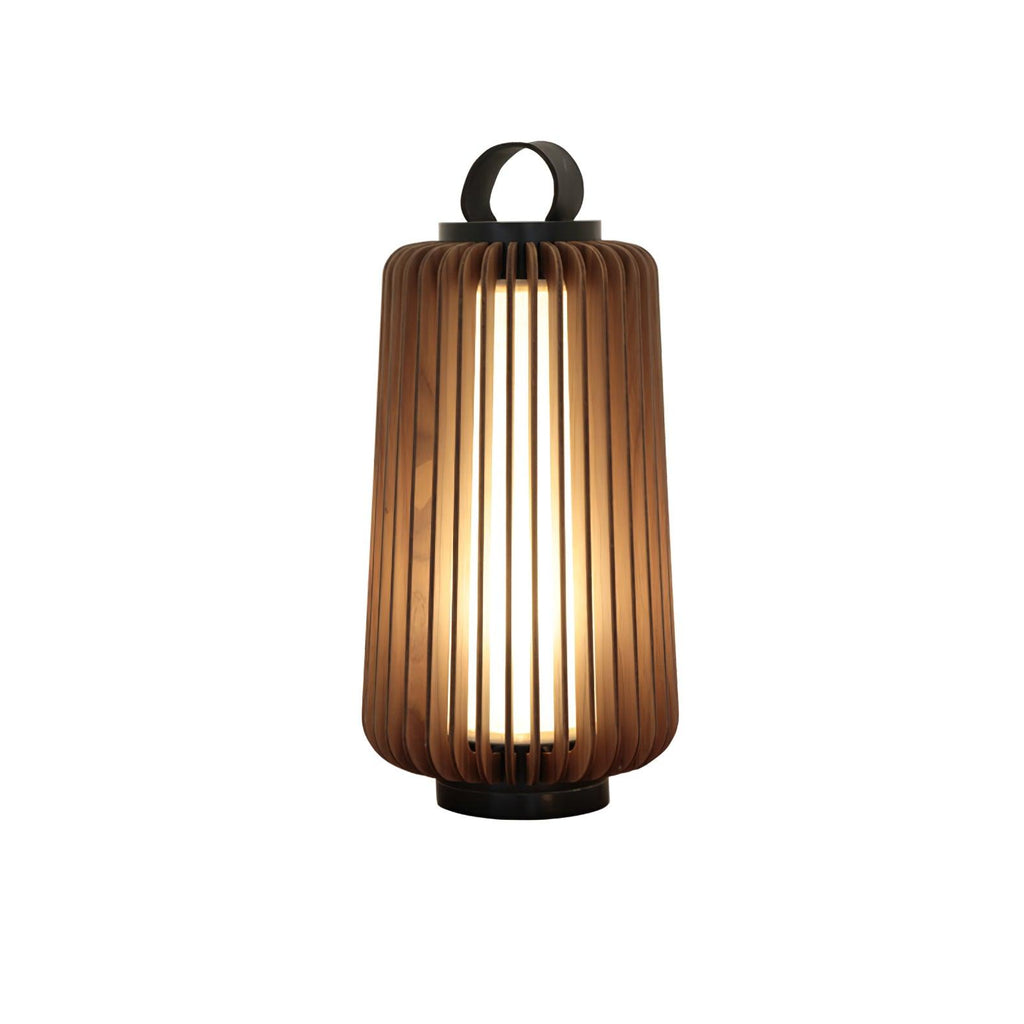 Portable Rechargeable Lantern | Waterproof Metal & Teak Wood | Black