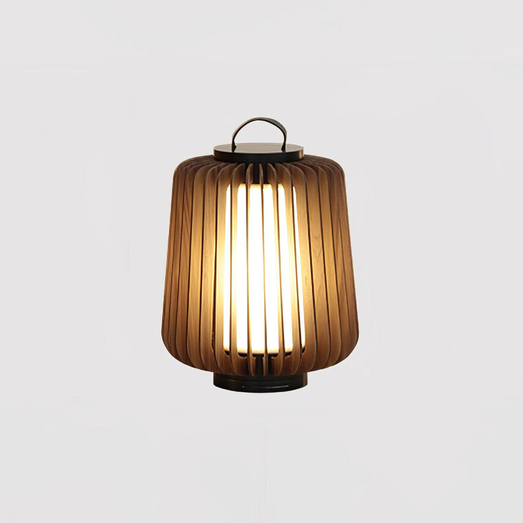 Portable Rechargeable Lantern | Waterproof Metal & Teak Wood | Black