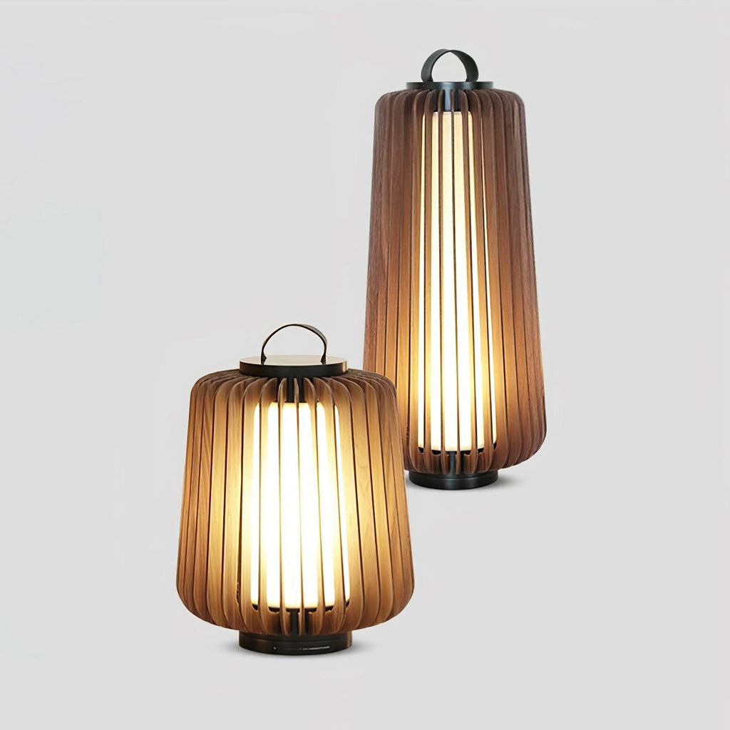 Portable Rechargeable Lantern | Waterproof Metal & Teak Wood | Black