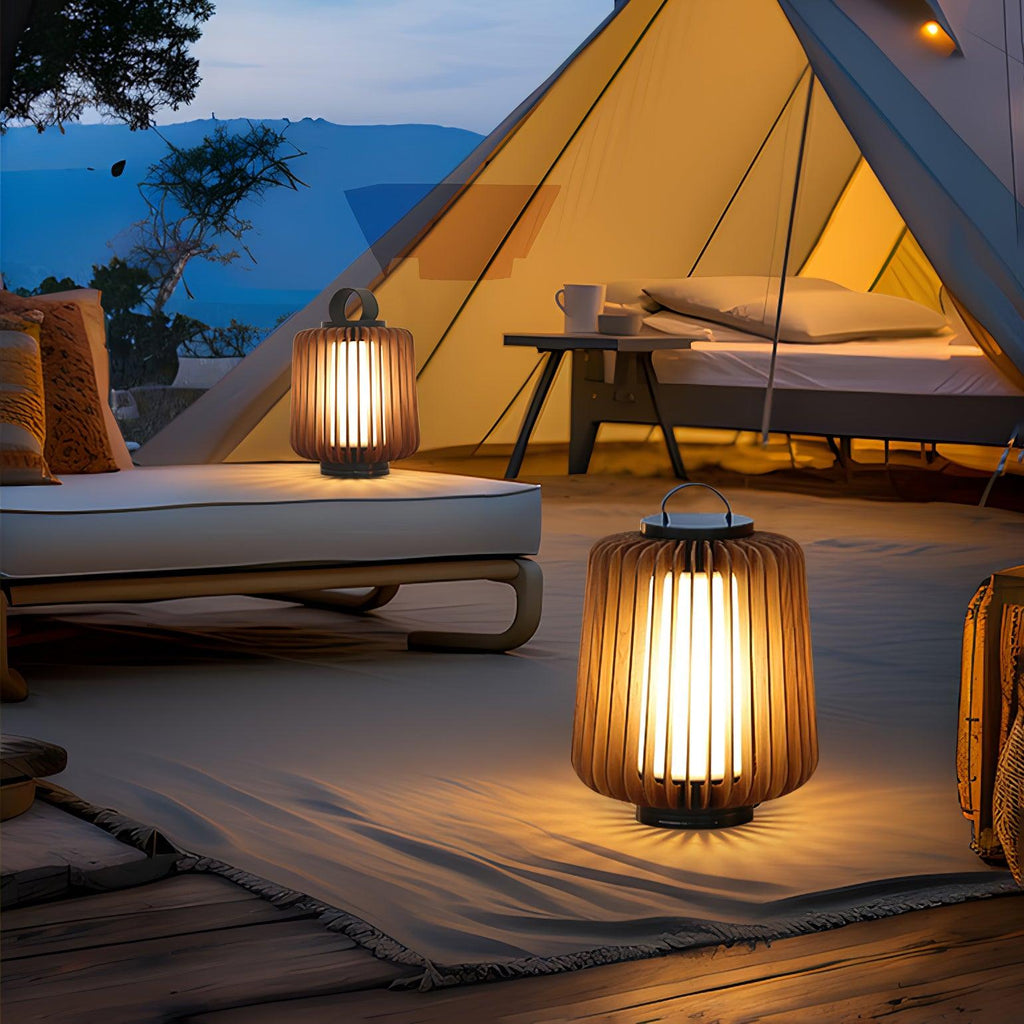 Outdoor Lantern | Waterproof Metal & Teak Wood | Integrated LED