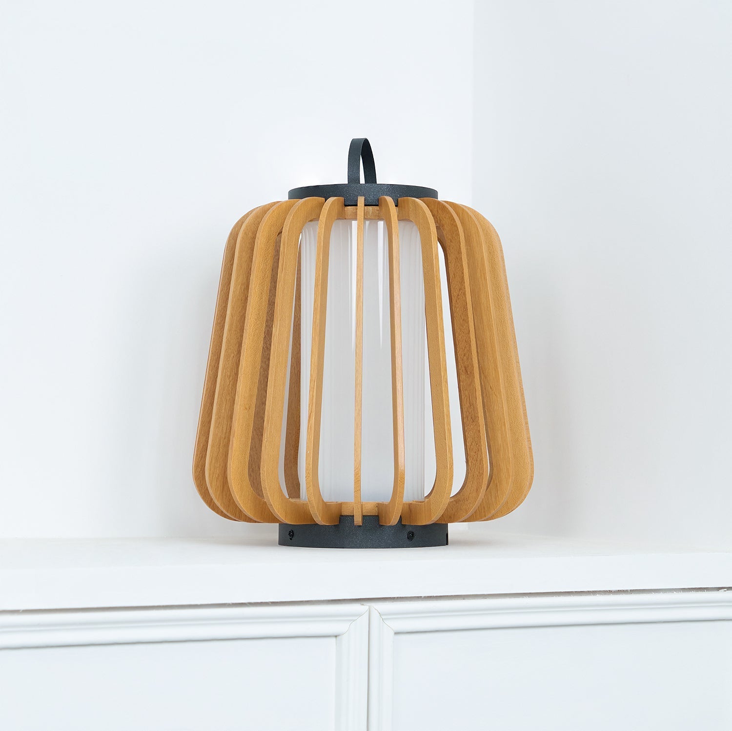 Outdoor Lantern | Waterproof Metal & Teak Wood | Integrated LED