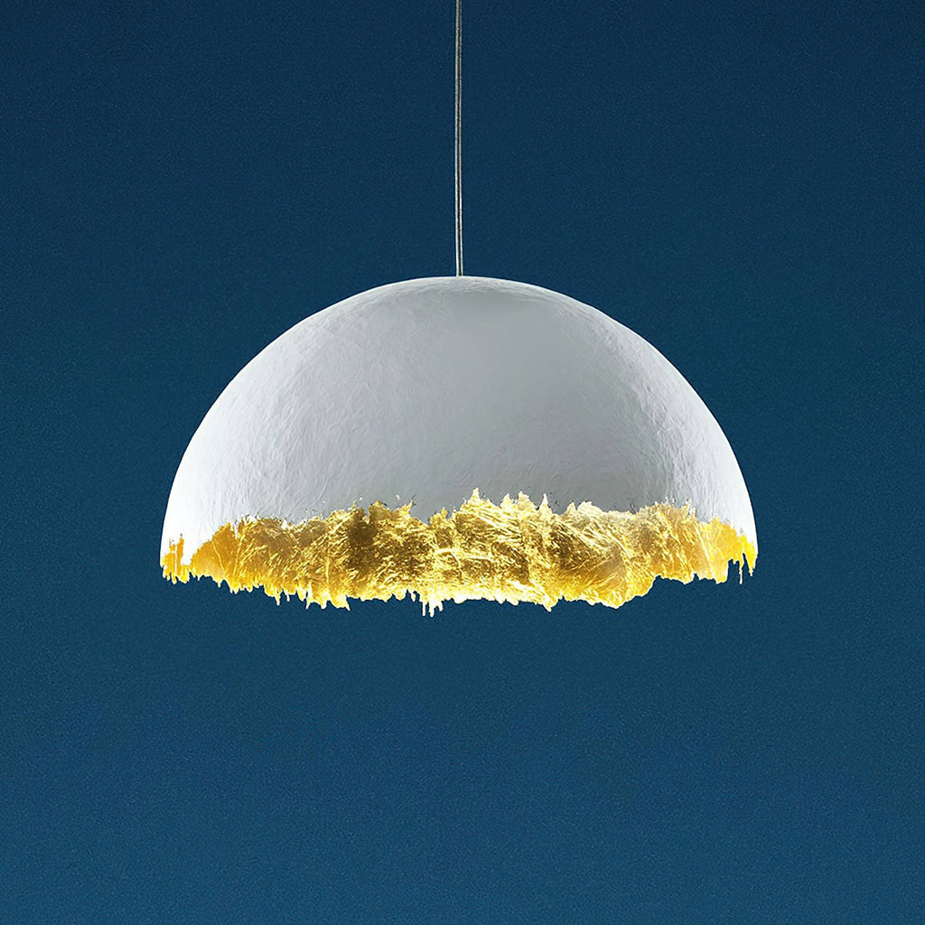 PostKrisi Pendant Light | Molded Fiberglass | Gold and Grey