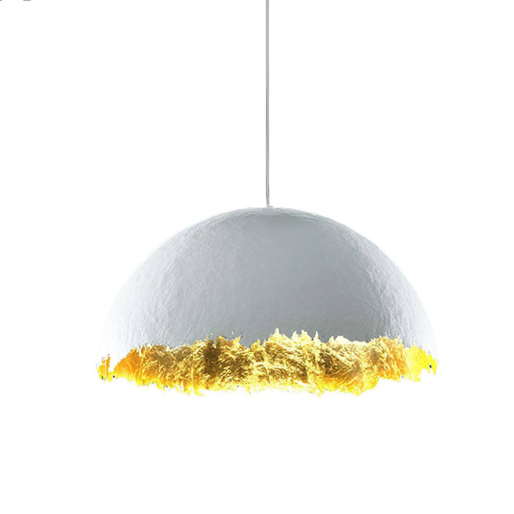 PostKrisi Pendant Light | Molded Fiberglass | Gold and Grey