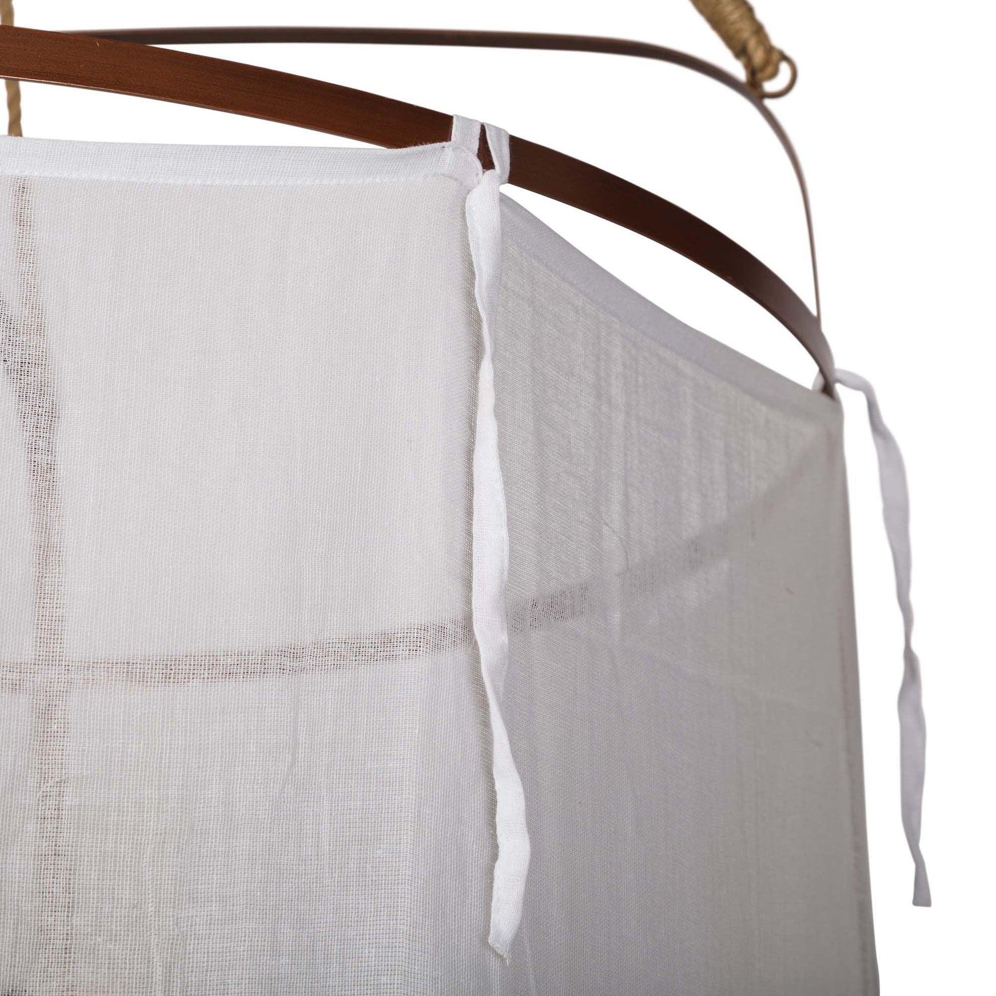 Provence Pendant Light | Belgian Linen & Metal | Black and White