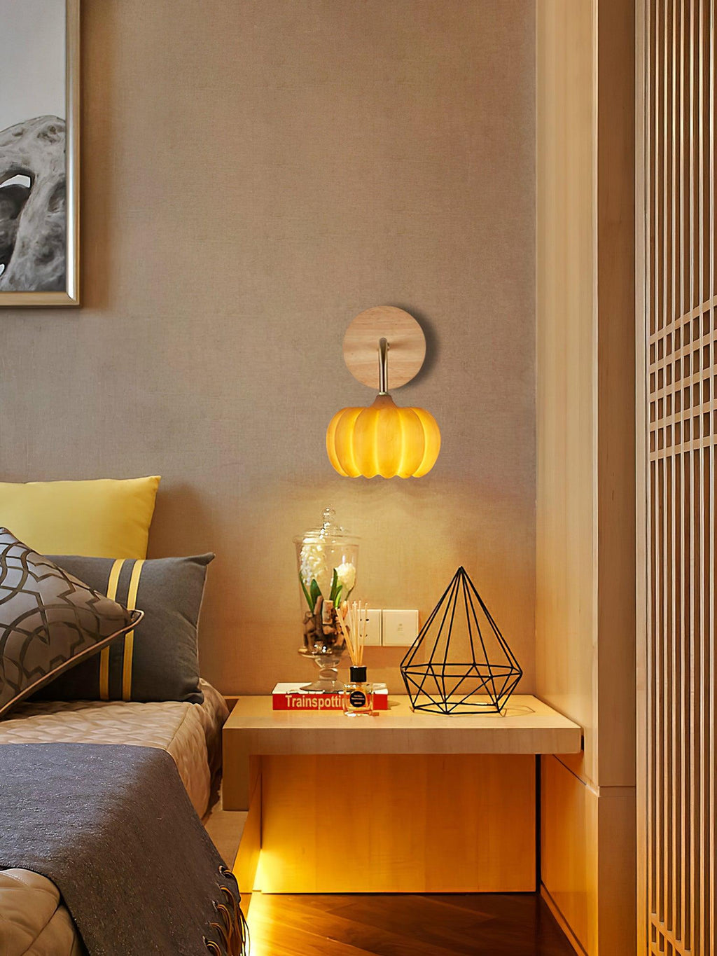 Pumpkin Wall Light | Eco-Friendly Resin & Metal | Set of 2
