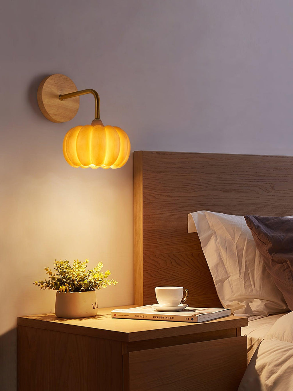 Pumpkin Wall Light | Eco-Friendly Resin & Metal | Set of 2