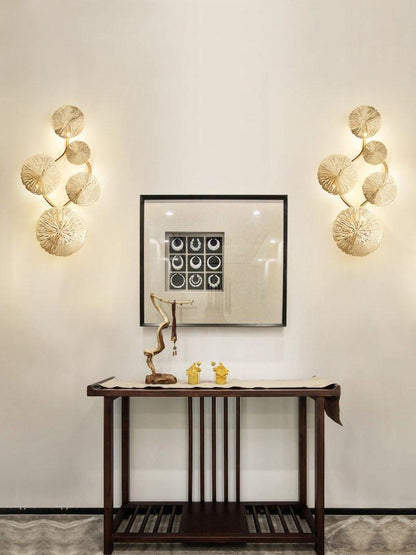 Lotus Leaf Wall Sconce | Brass | Gilded