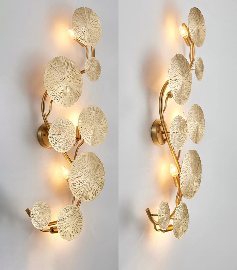 Lotus Leaf Wall Sconce | Brass | Gilded