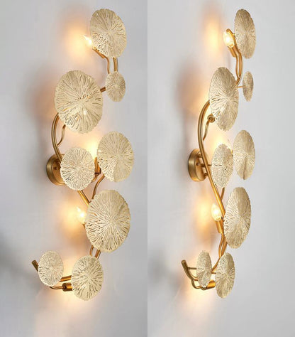 Lotus Leaf Wall Sconce | Brass | Gilded