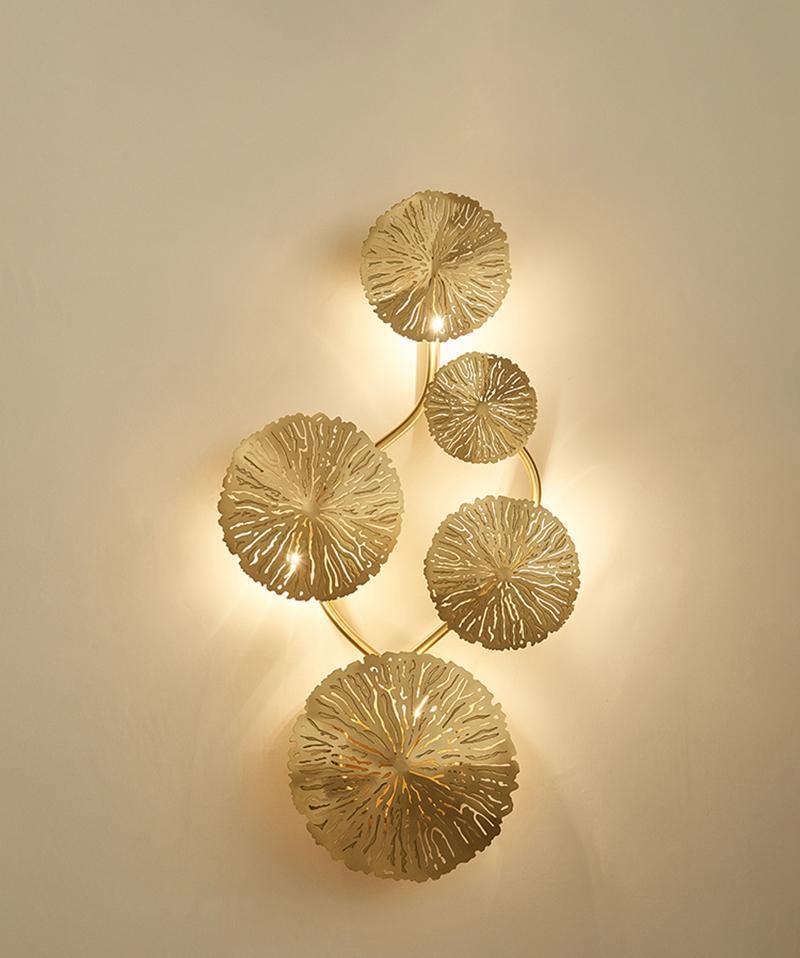 Lotus Leaf Wall Sconce | Brass | Gilded