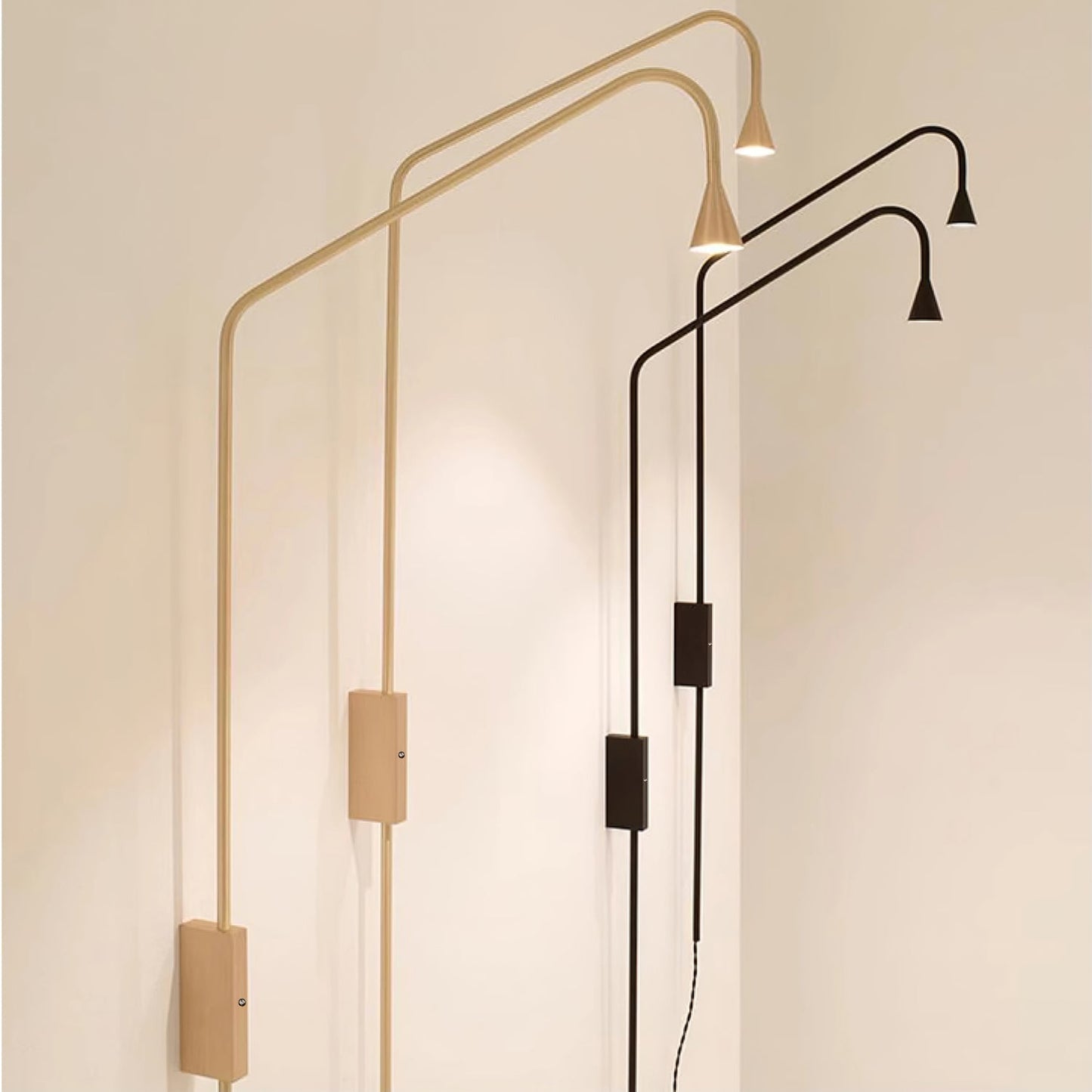 Wall Lamp Set of 2 | Metal | Gold and Black