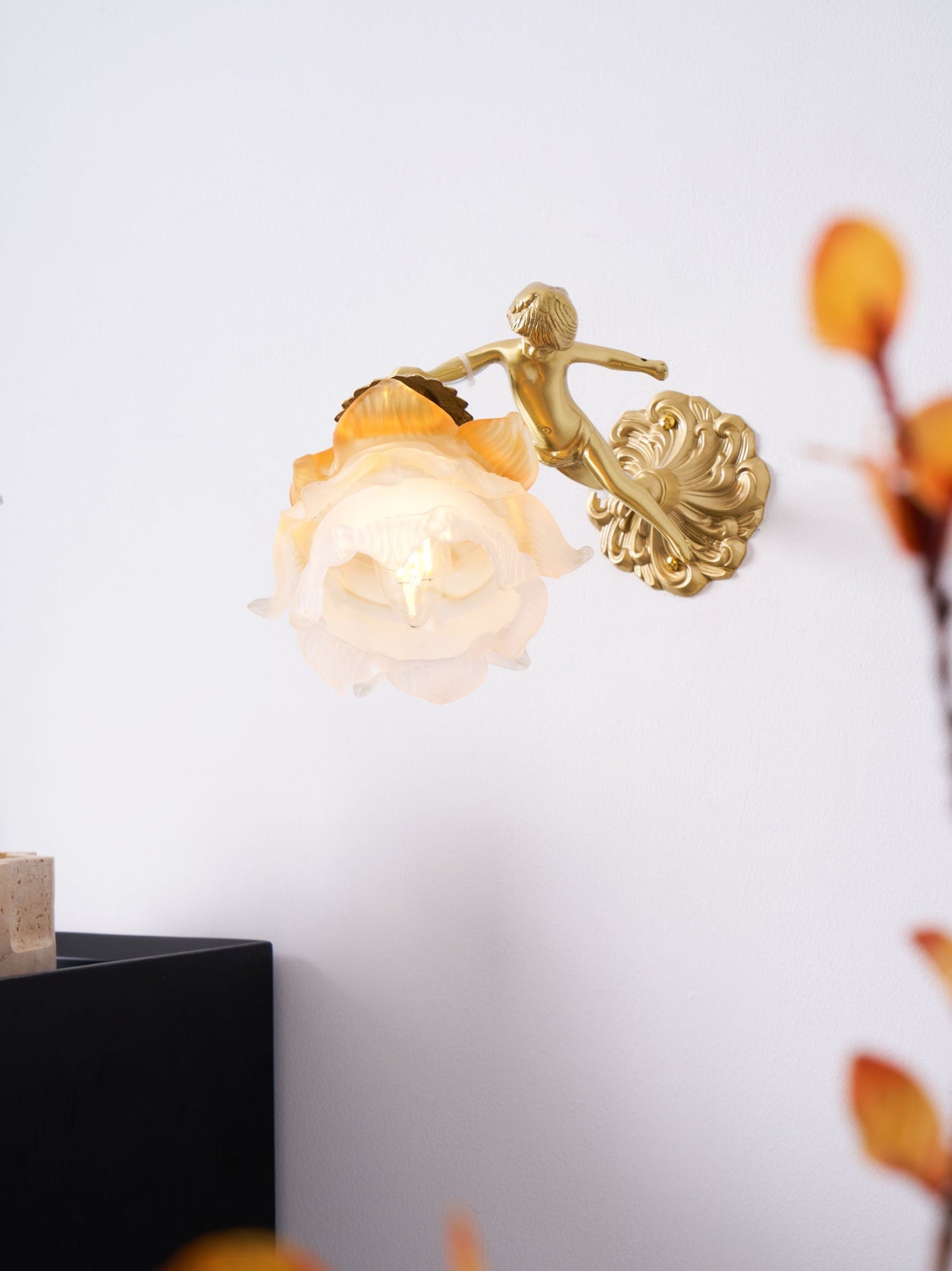 Flying Angel Wall Light | Baroque Design | Copper Finish