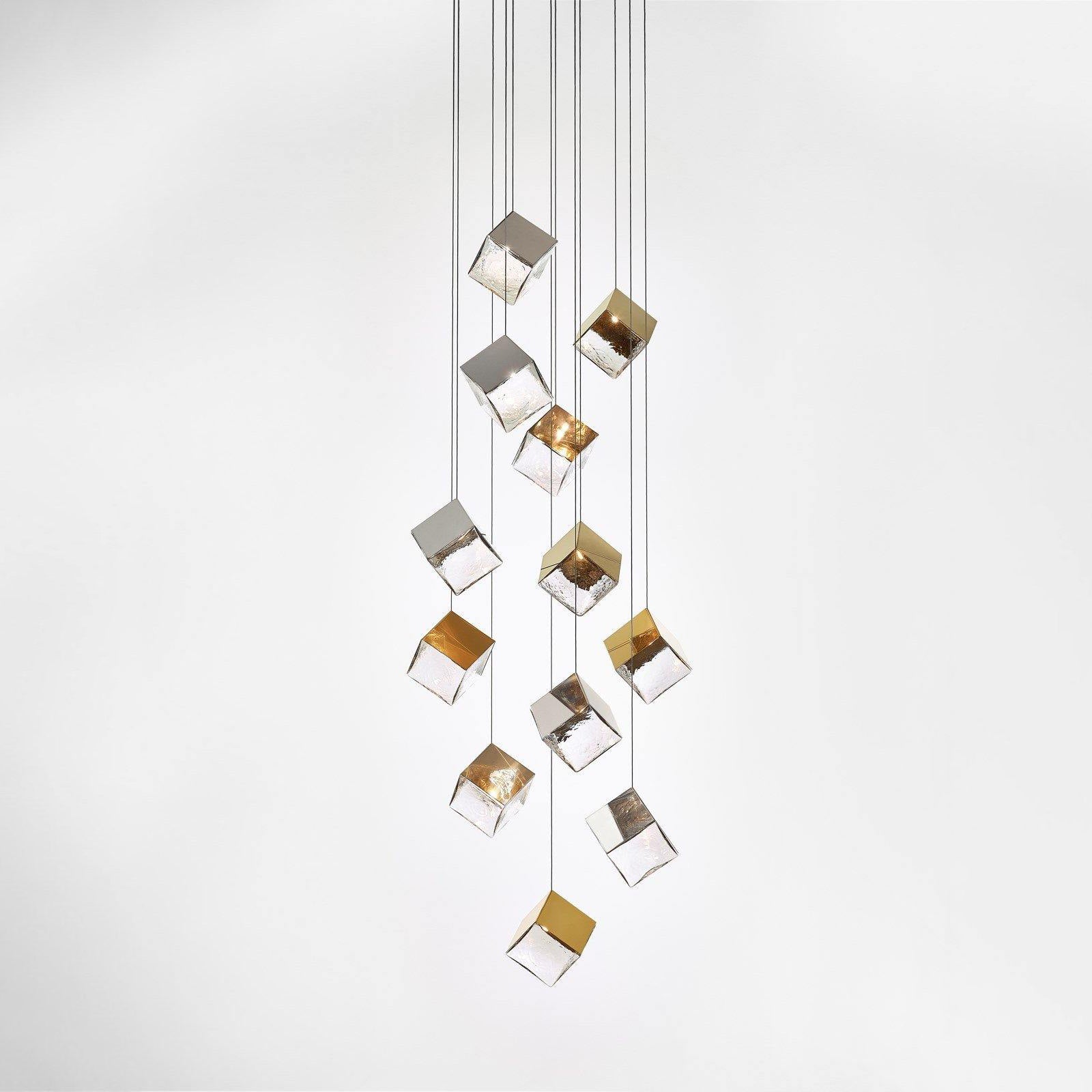 Square Art Glass Chandelier