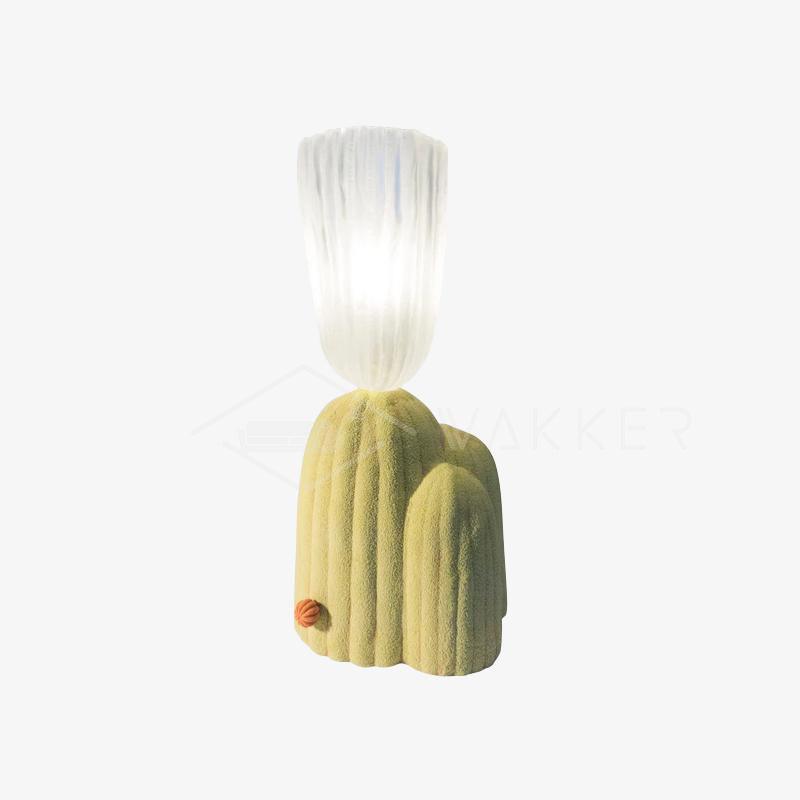 Cactus Table Lamp | Resin & Glass | White & Yellow