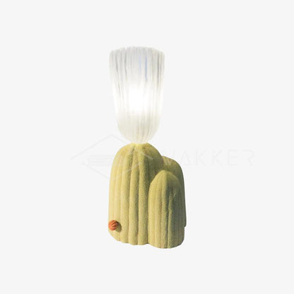 Cactus Table Lamp | Resin & Glass | White & Yellow