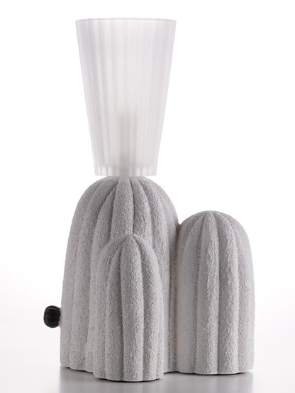 Cactus Table Lamp | Resin & Glass | White & Yellow