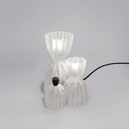 Cactus Table Lamp | Resin & Glass | White & Yellow