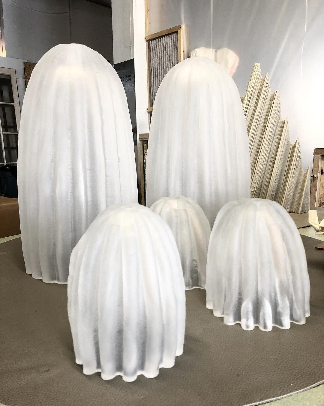 Cactus Table Lamp | Resin & Glass | White & Yellow